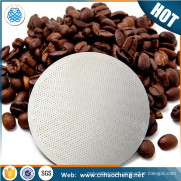 Photo chemical etching metal mesh 304 stainless steel coffee filter disc